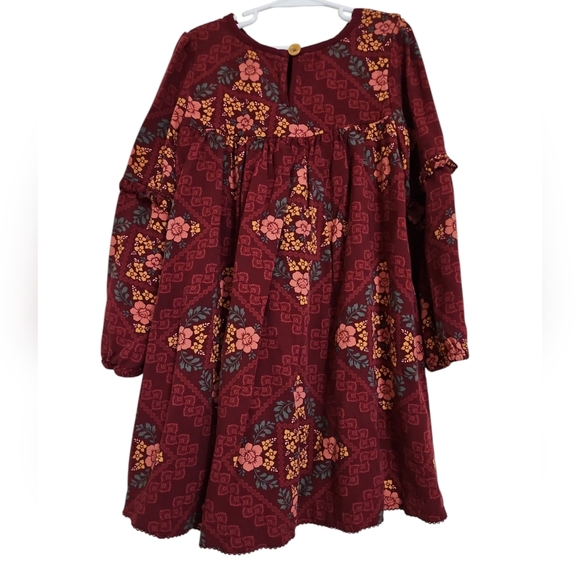 Matilda Jane Just Imagine Emmaline Girls Maroon Floral Dress Sz 10 - Picture 4 of 6